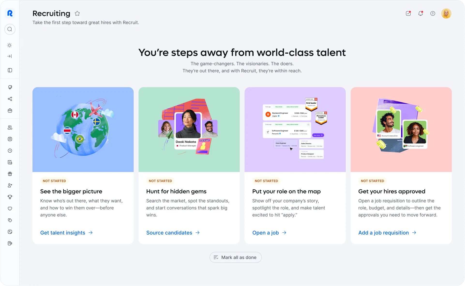 Recruiting dashboard interface preview